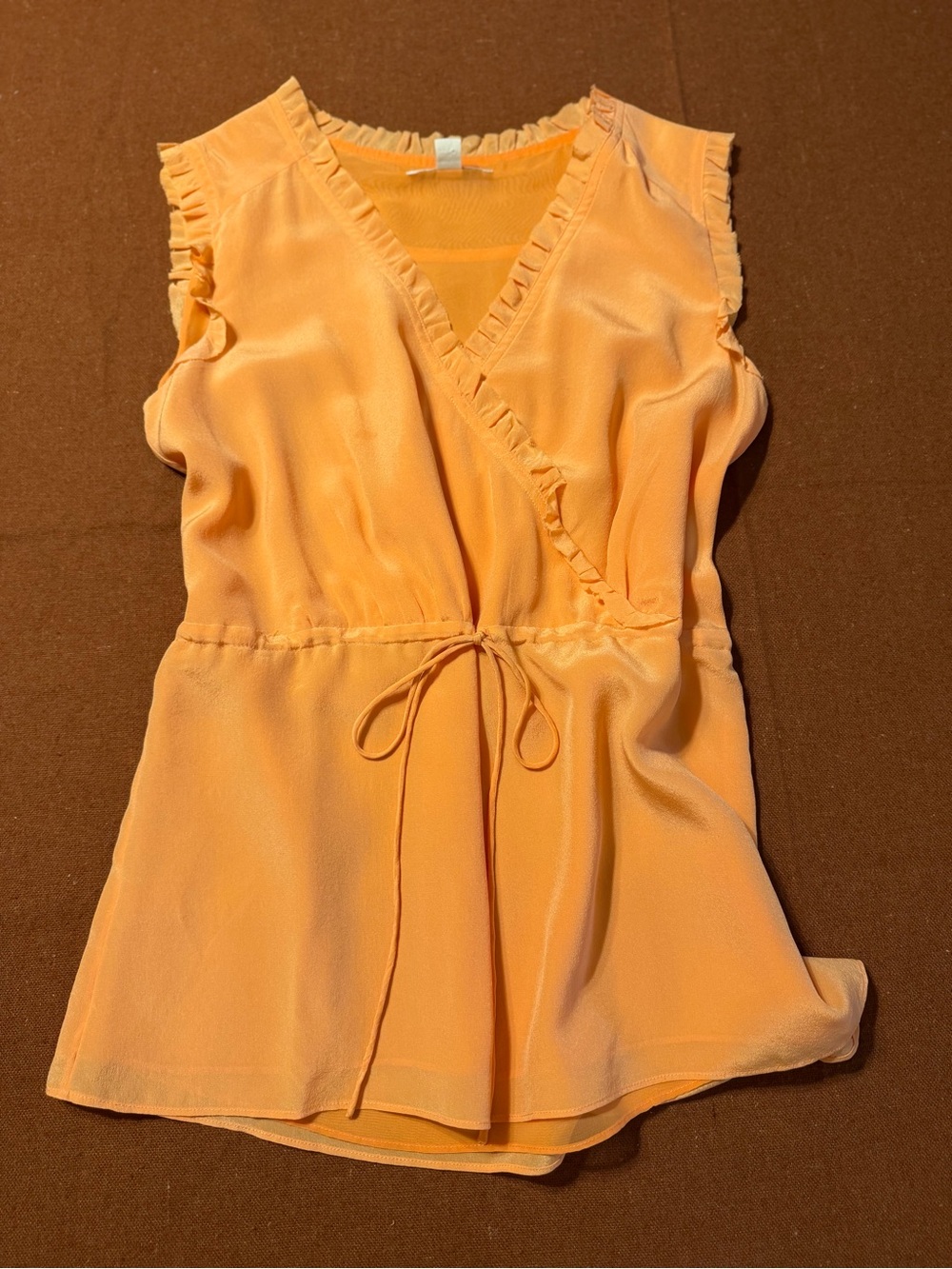 Banana Republic Silk Ruffle Trim V-Neck Blouse